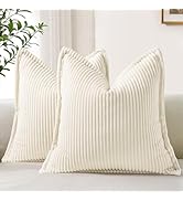 decorUhome Decorative Throw Pillow Covers 18X18 Set of 2 Soft Boho Farmhouse Couch Pillow Covers ...