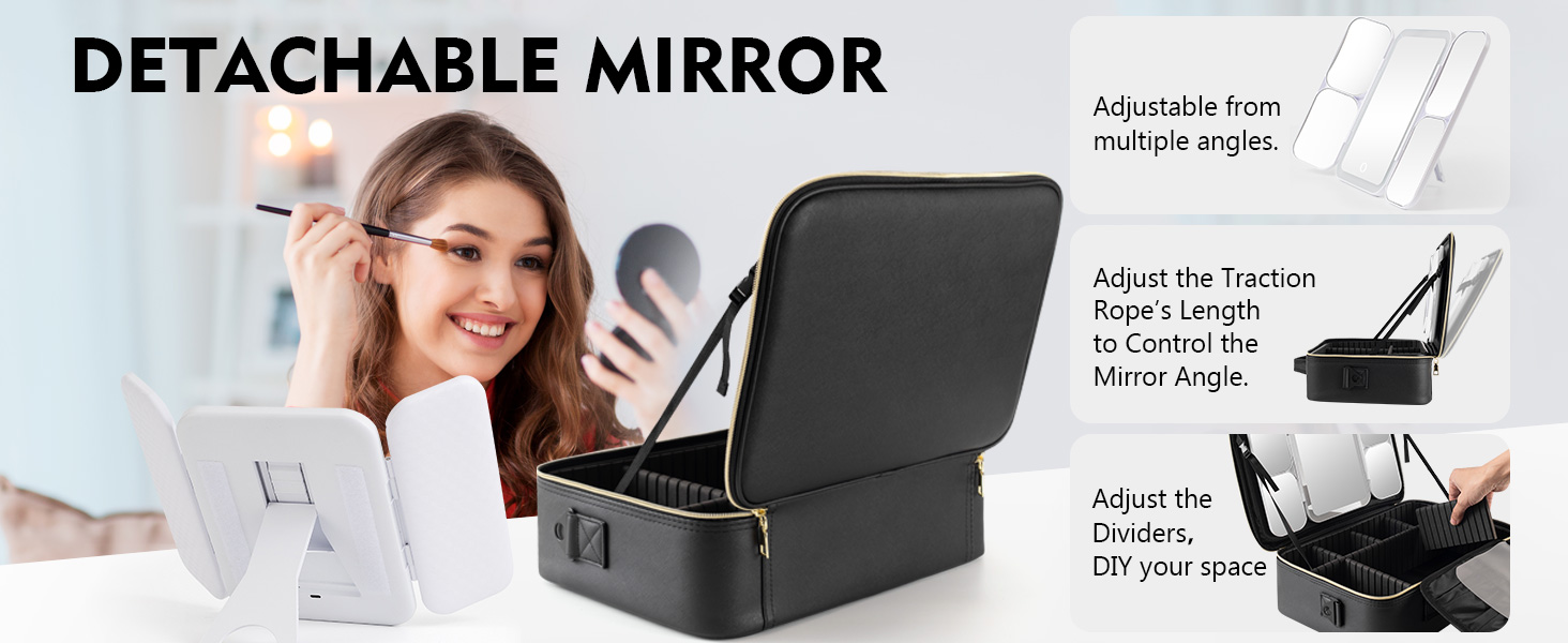 travel makeup bag with mirror