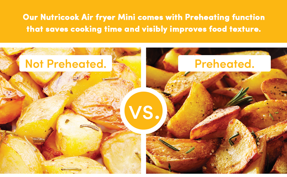 Nutricook Air Fryer Mini, 1500 Watts, Digital Display, Tempered Glass