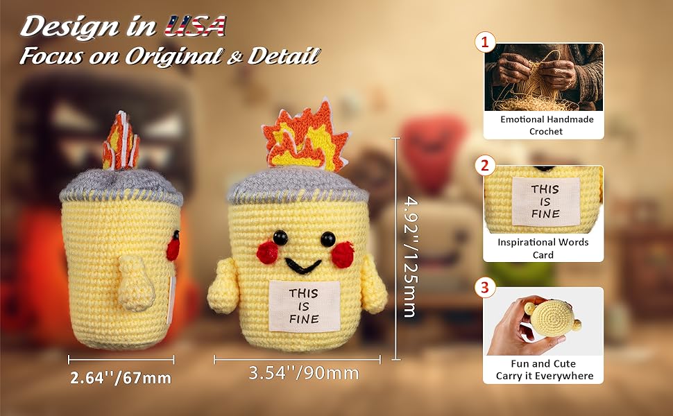 Emotional Support Dumpster Fire Plush Knitted Toys