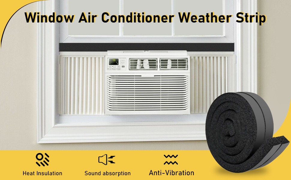 Powrocket Window Air Conditioner Insulation Foam Strip 1 x 1 Inch,High