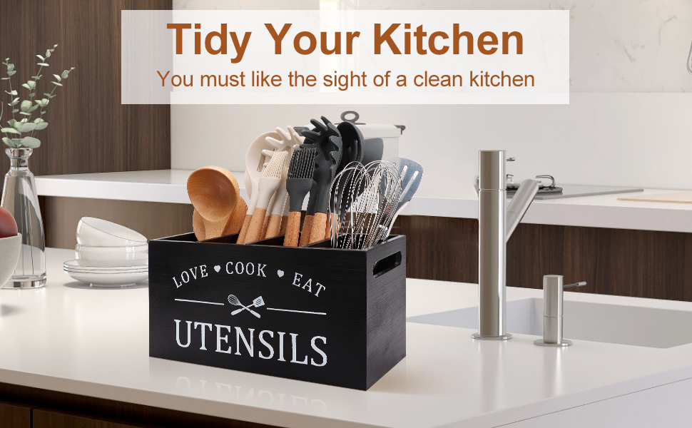 large utensil holder for kitchen counter