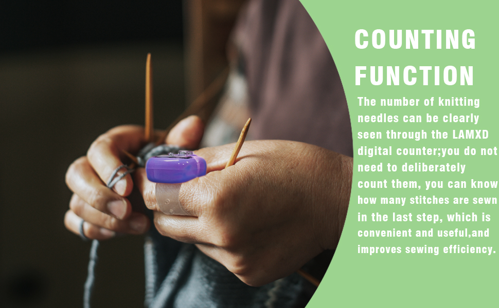 LAMXD Knit Counter Knitting Crochet Stitch Marker Row Counter,Finger