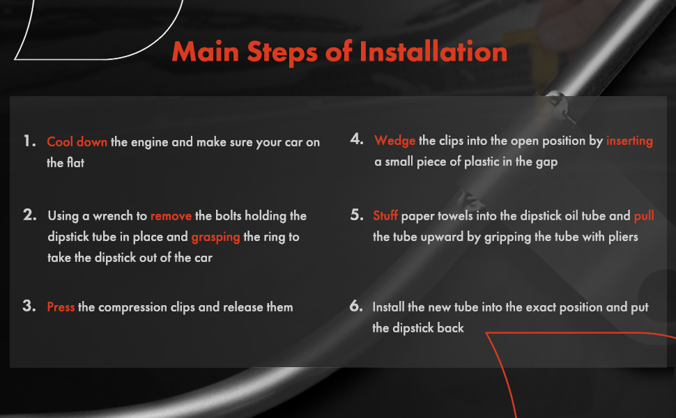 APremium Engine Oil Dipstick Tube Metal Compatible with