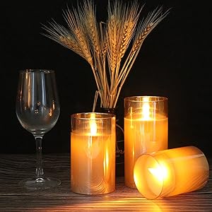 Amazon.co.jp : AnnTec LEDキャンドルライト ledグラス ゴールド