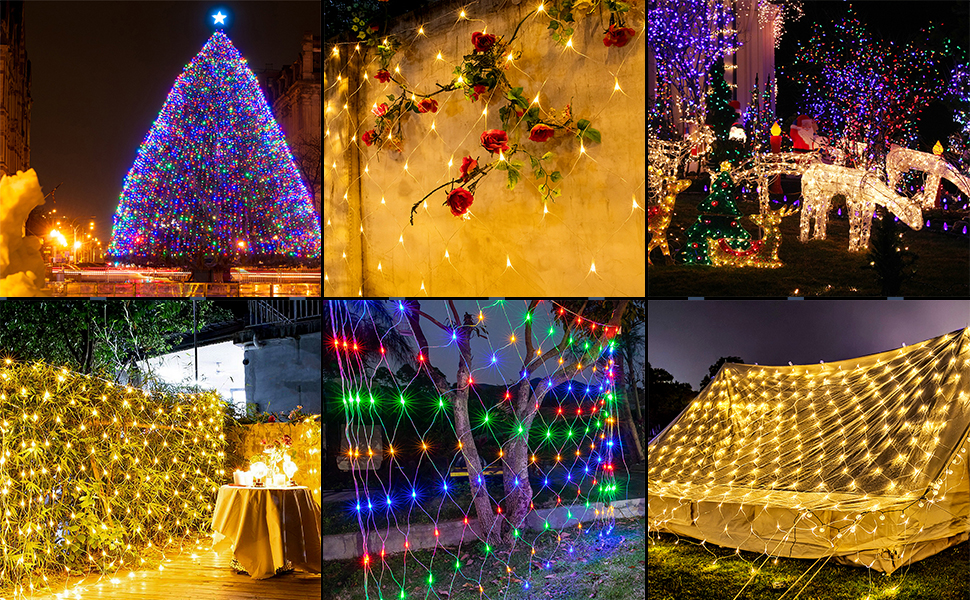 HENGMEI Christmas Net Lights LED Fairy Lights Indoor and Outdoor String