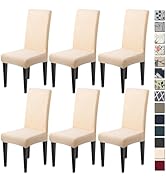 Dioxide High Stretch Dining Chair Covers Set of 6, Soft Chair Covers for Dining Chairs, Removable...