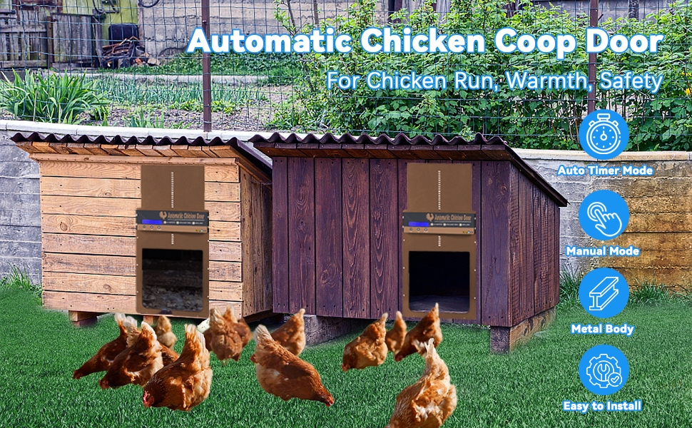 KILOGOGRAPH Automatic Chicken Coop Door All Metal, Timer