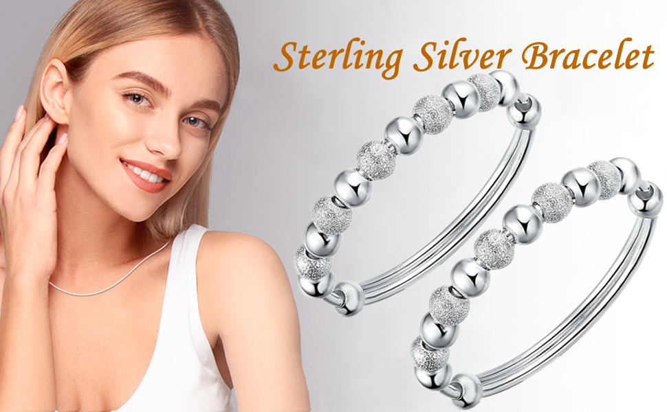 925 sterling silver bracelet bangle Silver Spinner Bangles, bangles for  women