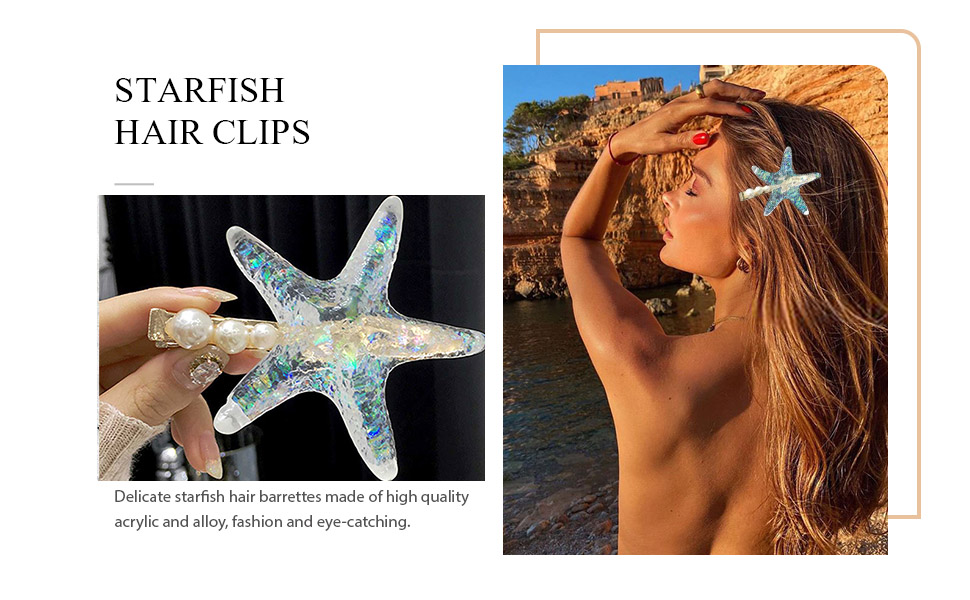 starfish hair clips