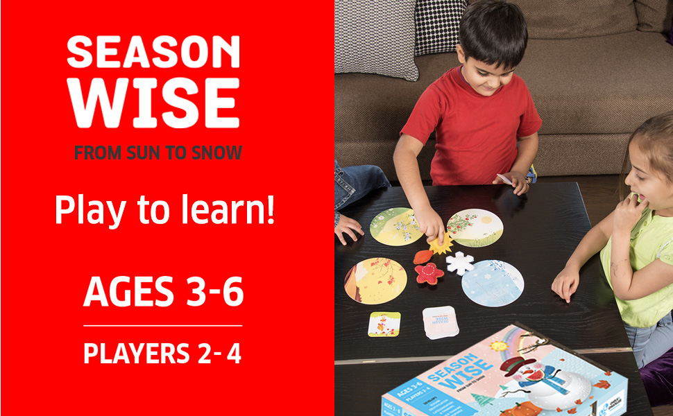 chalk and Chuckles Season wise Educational board game for kids age 3-6 years boys and girls playing