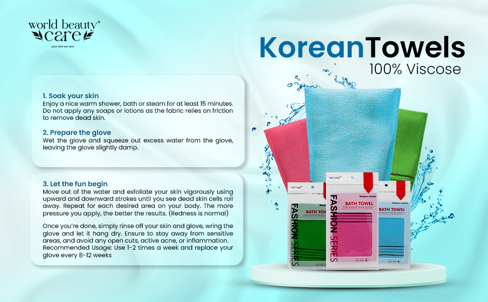 WBC Body Scrubber Exfoliator Mitt for Use at Shower or Bath Korean