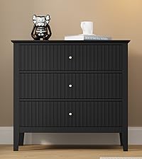 Fluted 3 Drawer Dresser-Black-关联