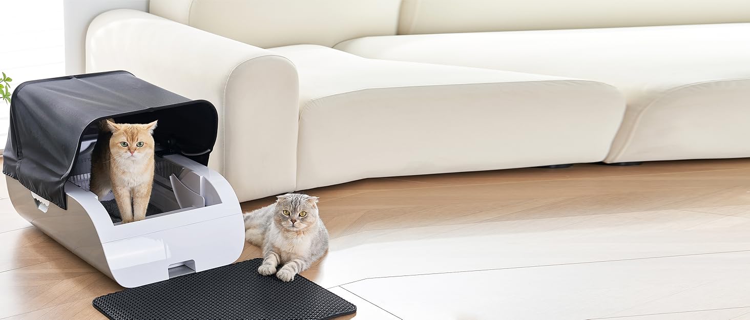 Vealind Self Cleaning Cat Litter Tray Automatic Cat Litter Box with