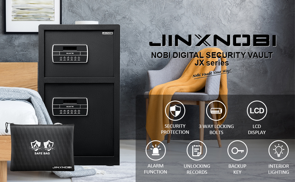 JINXNOBI Extra Large Double Door Security Safe Box,6.1 Cubic Feet Home