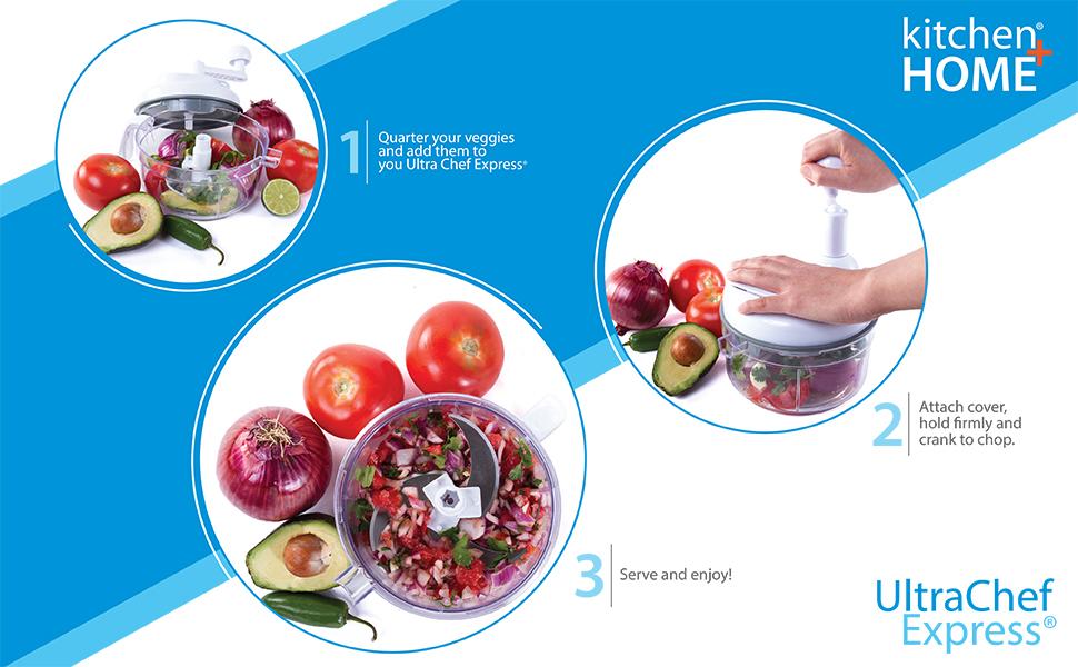 salsa maker, ultra chef, veggie chopper, salsa chopper, hand food processor