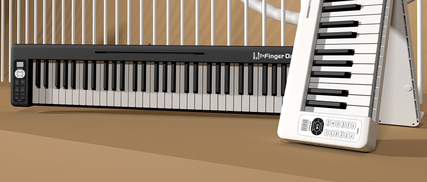 Finger Dance 61 Key Keyboard, Folding Piano, Semi Weighted
