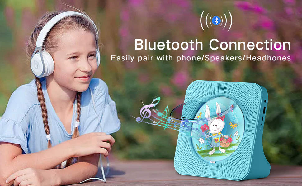 Weeuus CD Player Portable with Bluetooth,Desktop CD Player with Remote Control,Kids