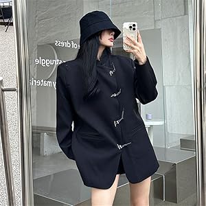 Amazon | [ShuMing] 長袖 レディース 立ち襟 テーラード