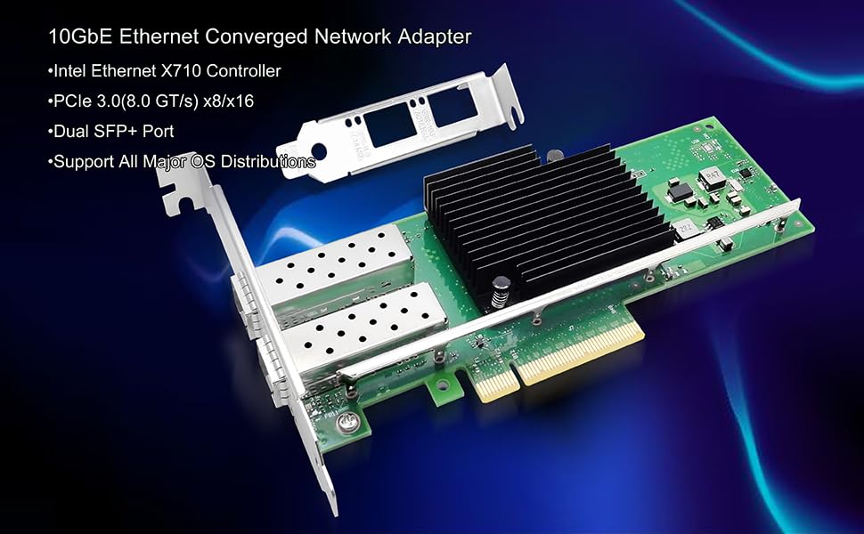 Amazon.com: 10Gb PCI-E NIC Network Card Dual SFP+ Port