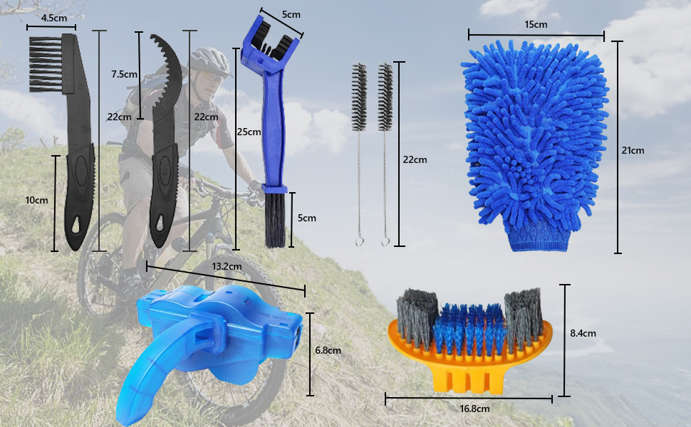 koitoy 9 Pcs Bike Cleaning Tools Set,Full Bike Chain Cleaner Bicycle