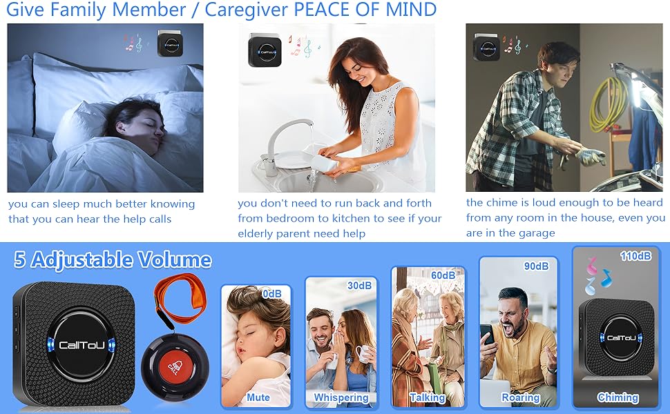 CallToU Wireless Caregiver Pager Call Button Nurse Alert