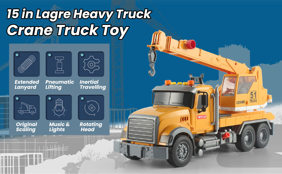 Amazon.com: Wenbeier Construction Crane Truck Toys with Long