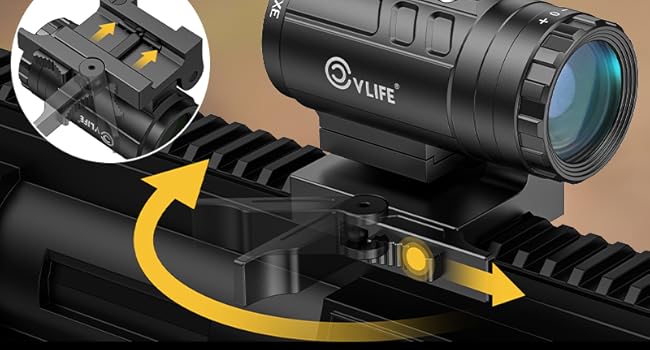 Quick and easy release mount - CVLIFE JackalHowl 3X Red Dot Magnifier