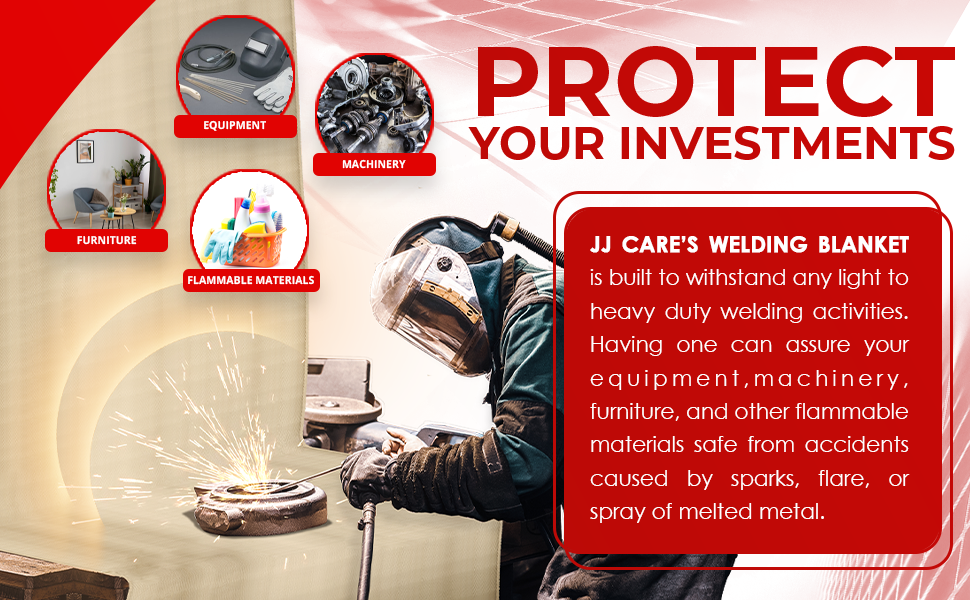 JJ CARE Welding Blanket 2 Packs 4ft x 6ft Welding Mat