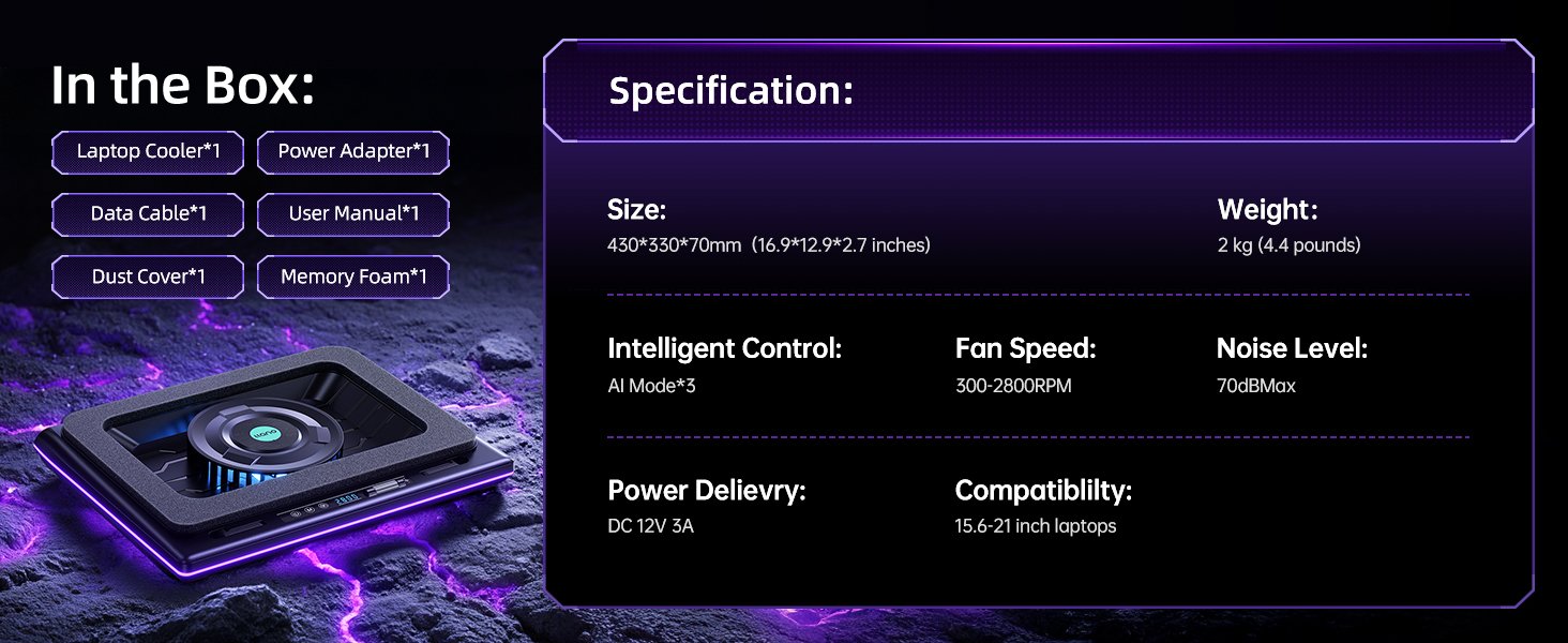 llano V12 Ultra Laptop Cooling Pad