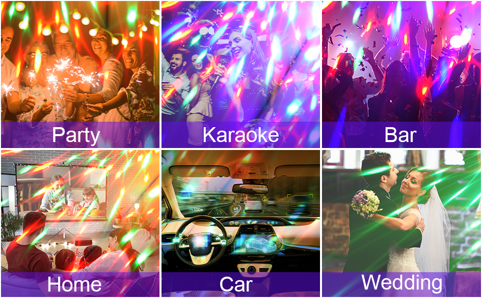 Yizhet Disco Lights, Sound Activated LED Party Light with Remote