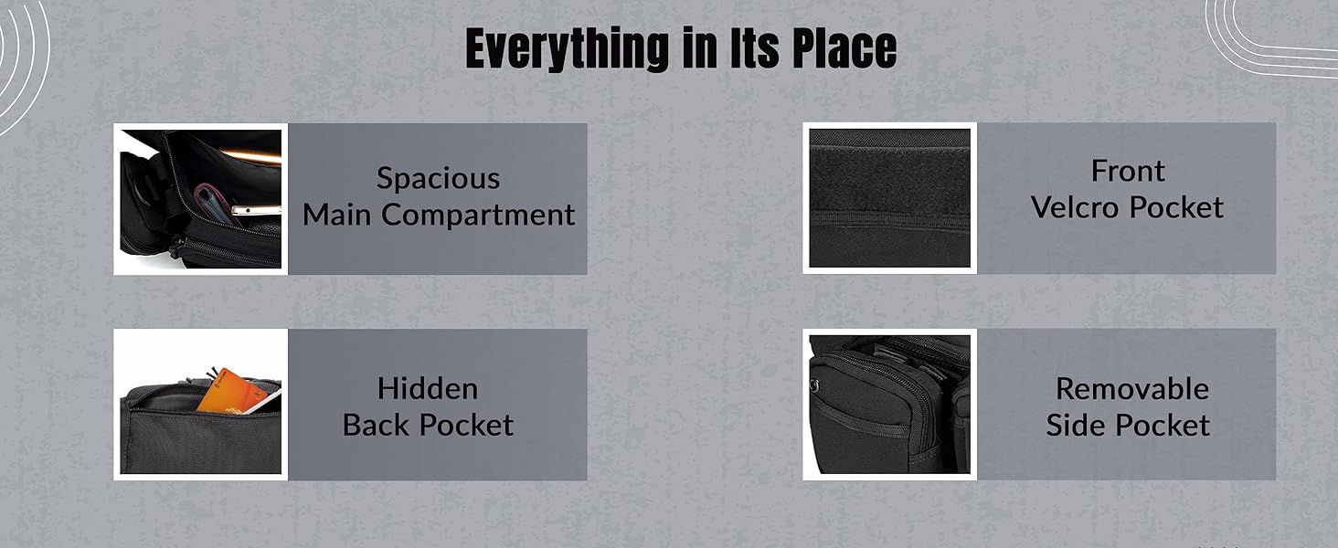Military style pack adjustable strap compact organizer multi pocket rugged design velco pocket