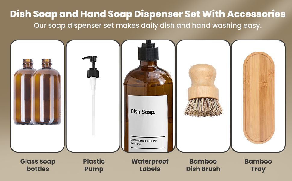 hand and dish soap dispenser set