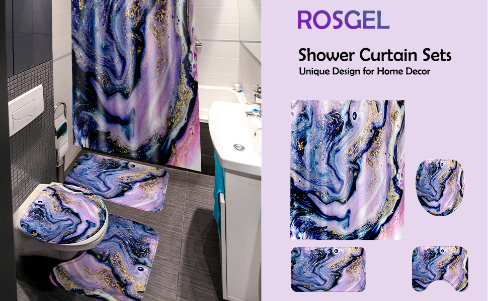 Bathroom Sets with Shower Curtain and Rugs, Shower Curtain