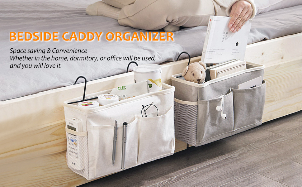 Surblue Bedside Caddy Bedside Storage Bag Hanging Organizer for Bunk