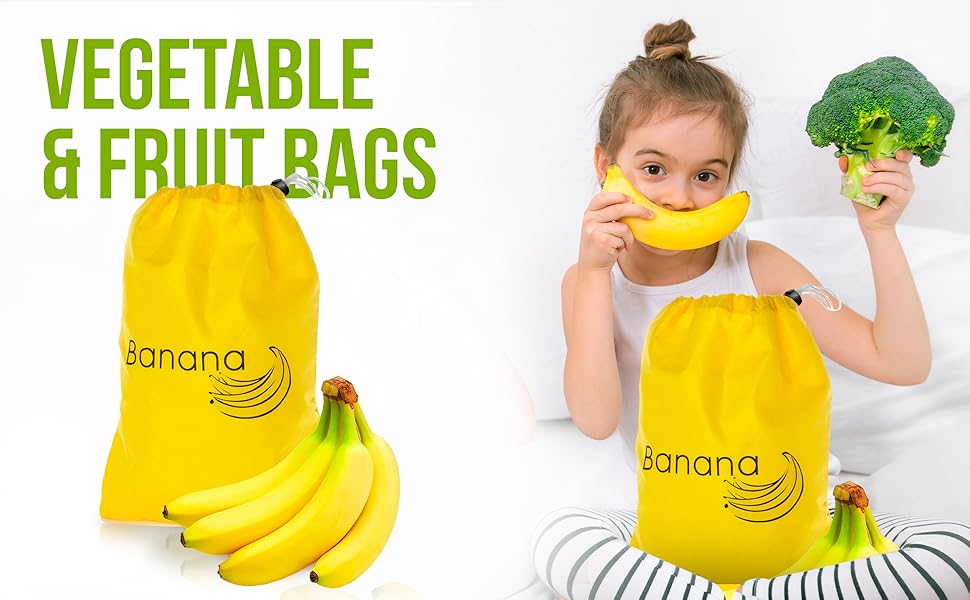 Banana Holder Bag for Vegetables Yellow Herb Saver for