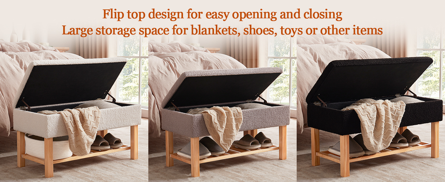 Achicsofar Ottoman with Storage, Bedroom end of Bed Storage