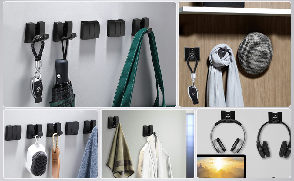KLYNGTSK 2PCS Folding Hideaway Coat Hooks Single Foldable Wall Hook Aluminum Alloy Coat Hook