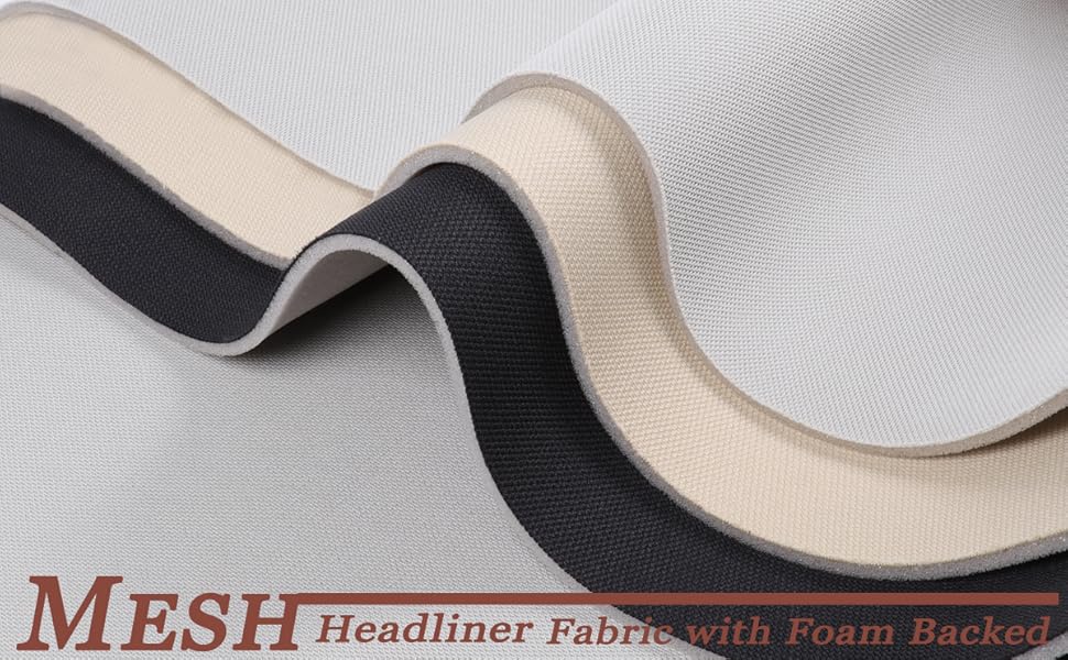 Headliner Fabric Mesh Type with 1/9"(3mm) Foam Backing 60