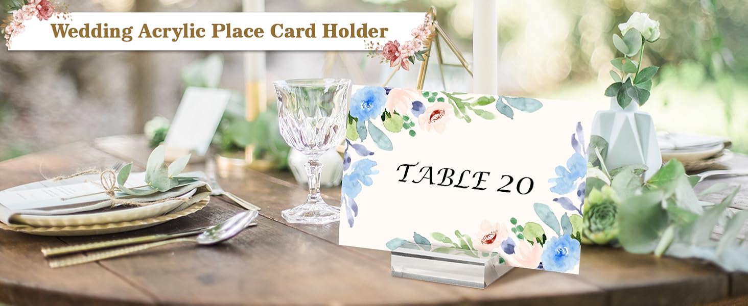 Aboofx 20 Pieces Acrylic Name Card Holders, 2 Inch Place