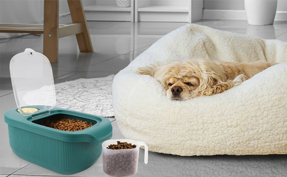 EOSVAROG Dog Food Storage Container 10 Lb Plastic Dog