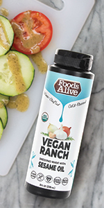 Vegan Ranch Dressing organic artisan cold pressed flax chia natural sesame oil better than ranch