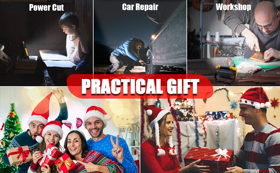 a collage of practical gift ideas for christmas