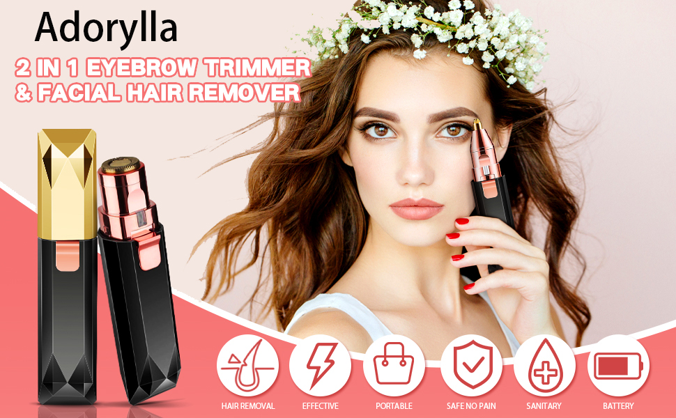 Eyebrow Trimmer & Facial Hair Remover for Women, Painless