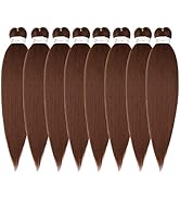 Ubeleco Pre Stretched Braiding Hair, 14-inch Kanekalon Braiding Hair, 8 Packs Soft Yaki Texture, ...
