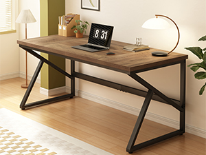 HSH Large Home Office Desk Two Person, Extra Long Wood Metal Computer table for 2 Monitors 70 Inch 