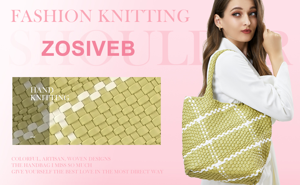 Woven Bag for Women Vegan Leather Tote Bag Large Summer Beach Travel Handbag