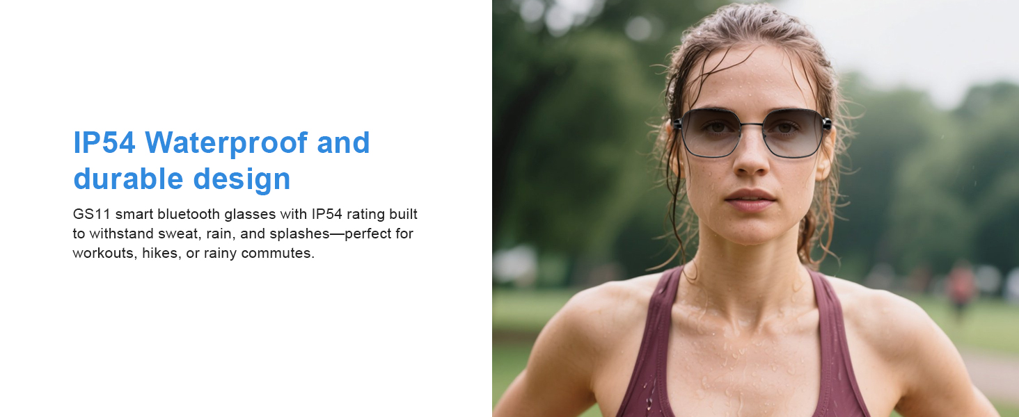 Bluetooth glasses for women & men, smart speaker glasses with sweat-resistant design