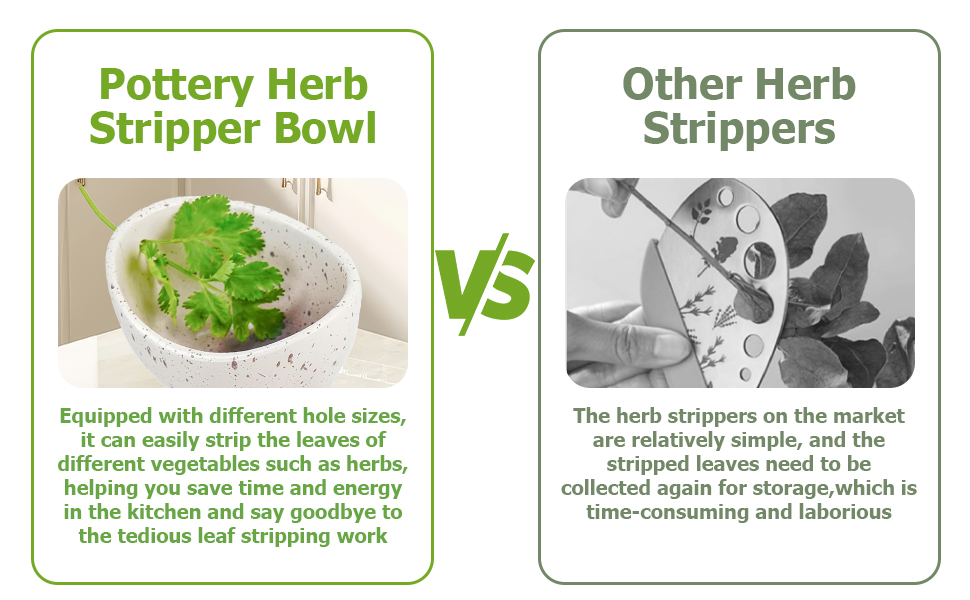 pottery herb stripper bowl