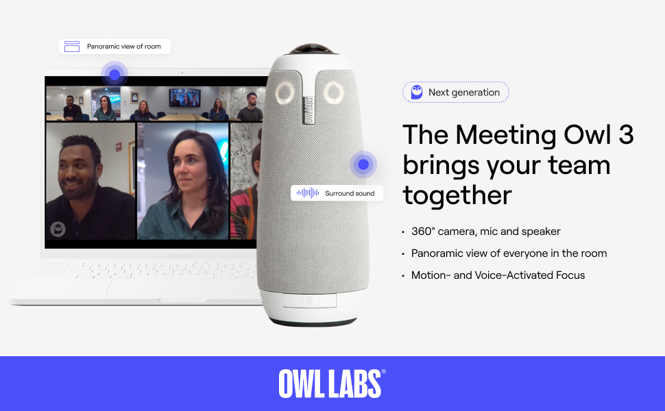 Owl Labs Expansion Mic for Meeting Owl 3 Extend Audio Reach in Larger